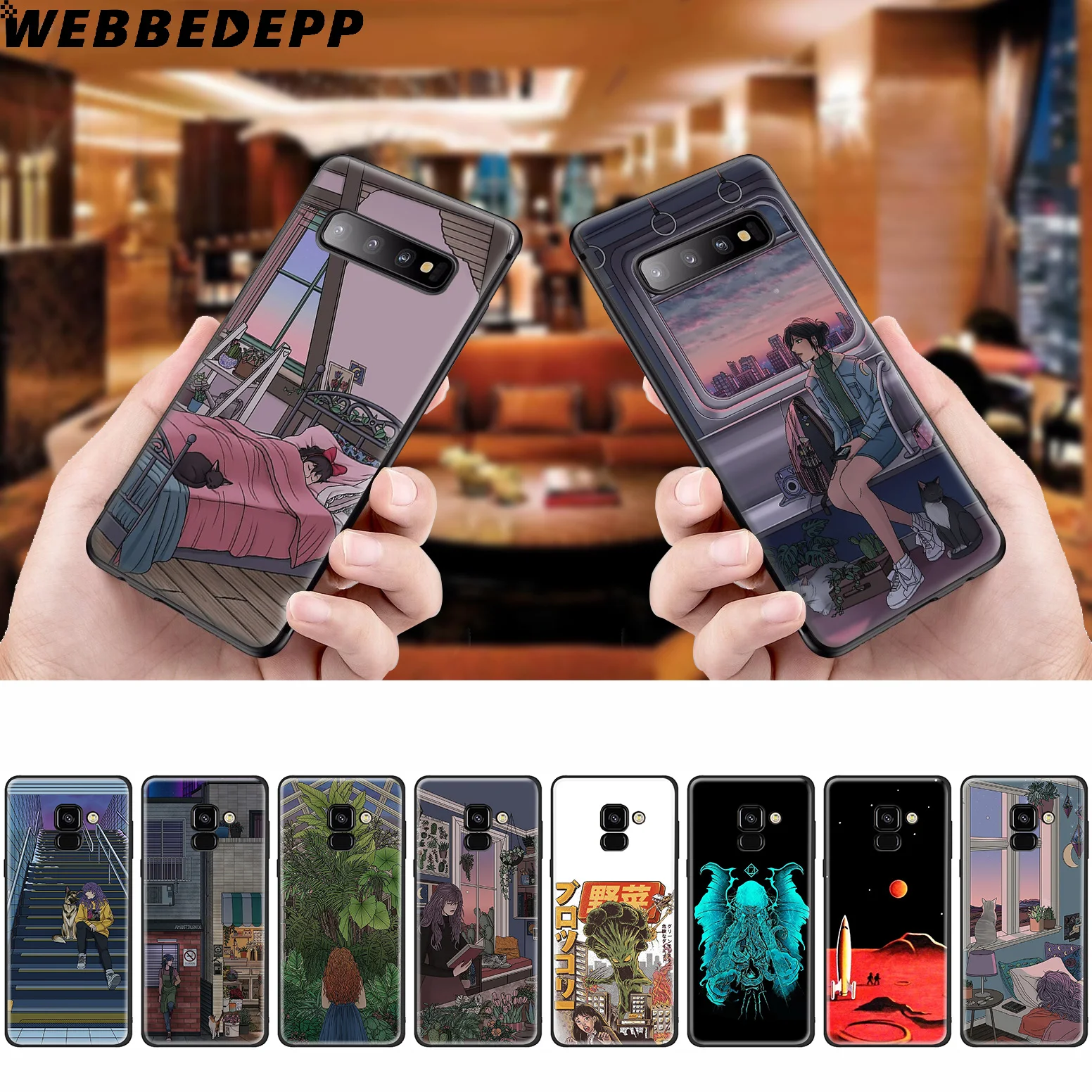 WEBBEDEPP Amidst Silence Anime Silicone Case for Samsung Galaxy A3 A5 A6 A7 A8 A9 A10 A20 A30 A40 A50 A70 M10 M20 M30 |