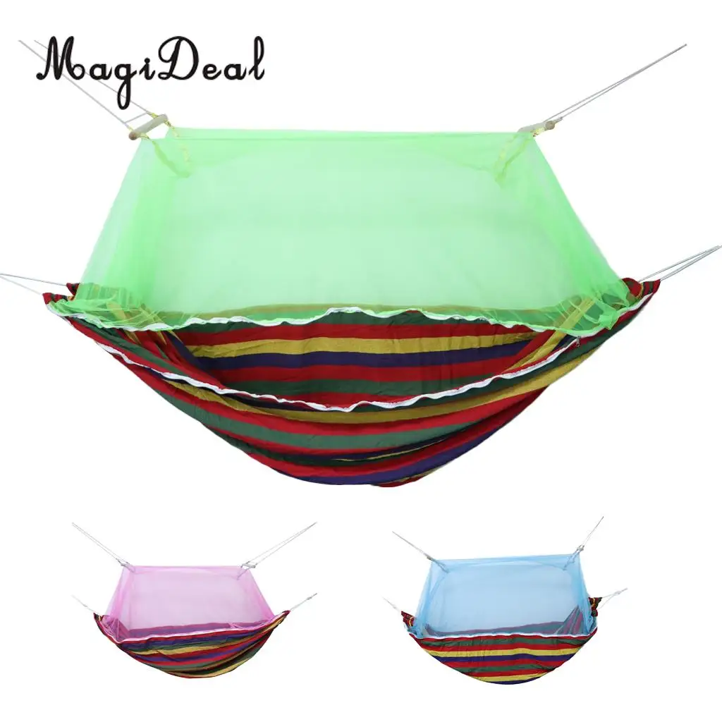 MagiDeal Mosquito Net Outdoor Camping Sleeping Swing Hammock Hanging Bed Outdoor Camping Sleeping Swing Hammock