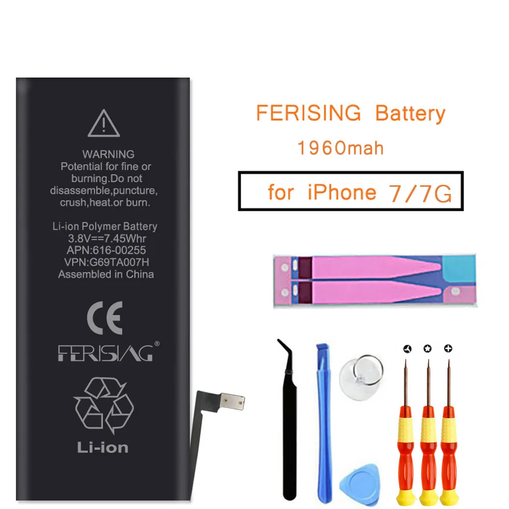 For iPhone 7 Battery 100% Capacity ATL Cell Phone Repair bateria Replacement Batteries for iphone7 Fast Delivery