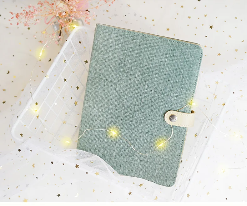 Yiwi A5 A6 Color Cloth Material Cover Notebook Snap Planner Journal Organizer Binder Stationery