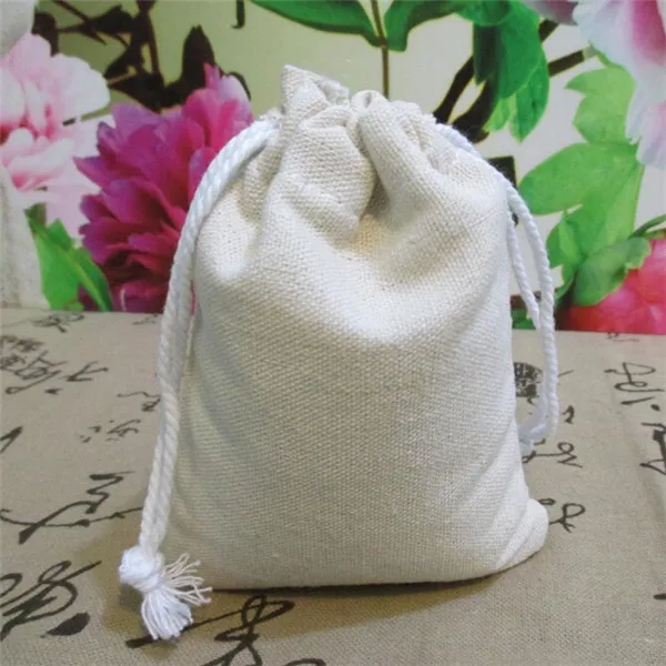 Натуральные хлопковые упаковочные мешки на шнурке для кофейных зерен сувениры