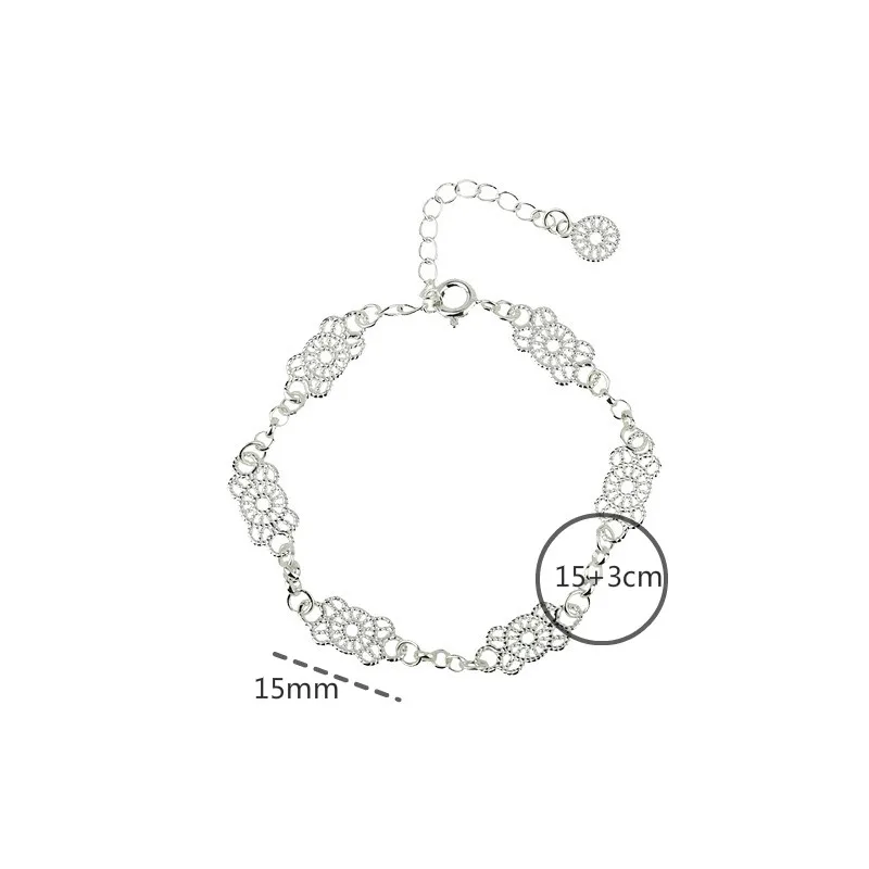 Flyleaf элегантные кружевные цепочки стерлингового серебра 925 Браслеты для женщин модные Изящные ювелирные Браслеты и браслеты персонализированные