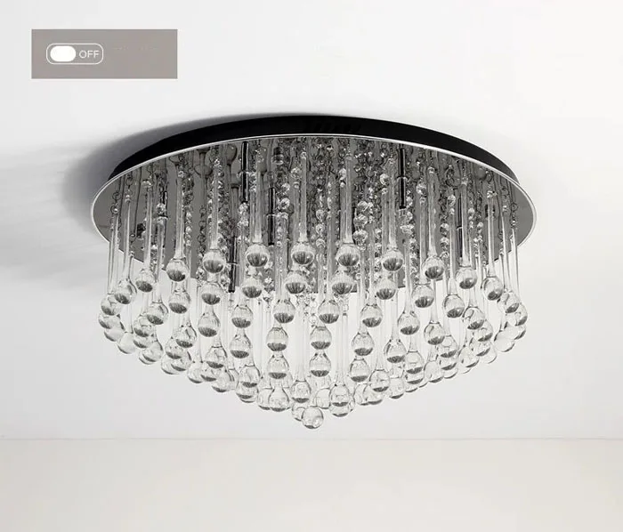 Современная роскошь K9 Crystal LED люстра круглый Форма потолочный светильник для Гостиная Спальня ресторан исследование черный База