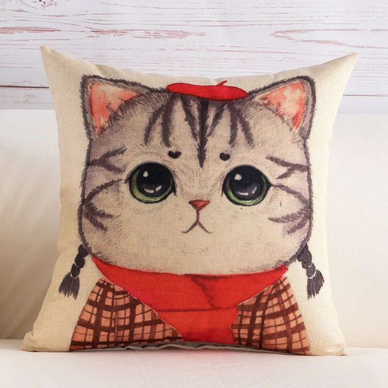 جميل القط الديكور القطن الكتان رمي سادة غطاء وسادة غطاء 45x45 سنتيمتر مربع هدية الإبداعية مكتب ديكور المنزل أريكة جميل القط الديكور القطن الكتان رمي سادة غطاء وسادة غطاء 45x45 سنتيمتر مربع هدية الإبداعية مكتب ديكور المنزل أريكة