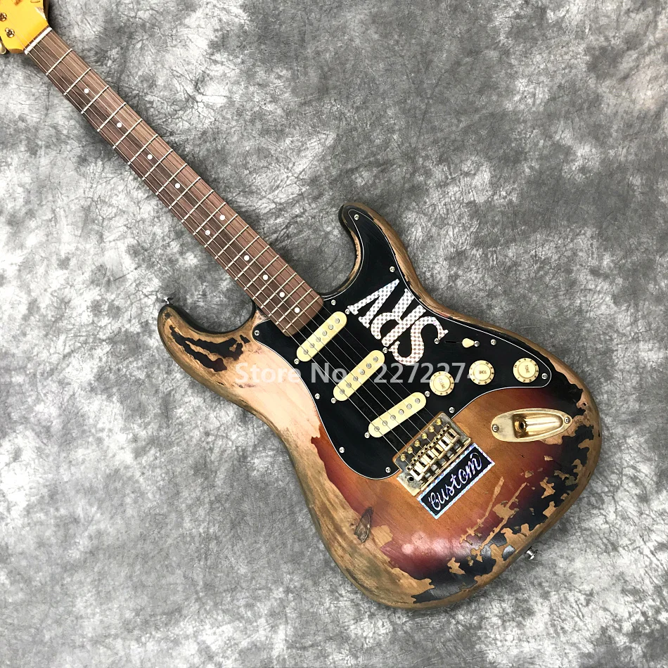 

Retro electric guitar. Ancient relics make ancient electric guitars