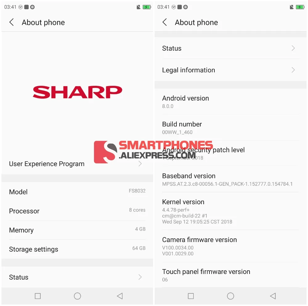 Смартфон SHARP S3 SHARP AQUOS S3 4 Гб+ 64 Гб 6,0 ''FHD+ Восьмиядерный процессор Snapdragon630 Android 8,0 12 МП 3200 мАч, мобильный телефон