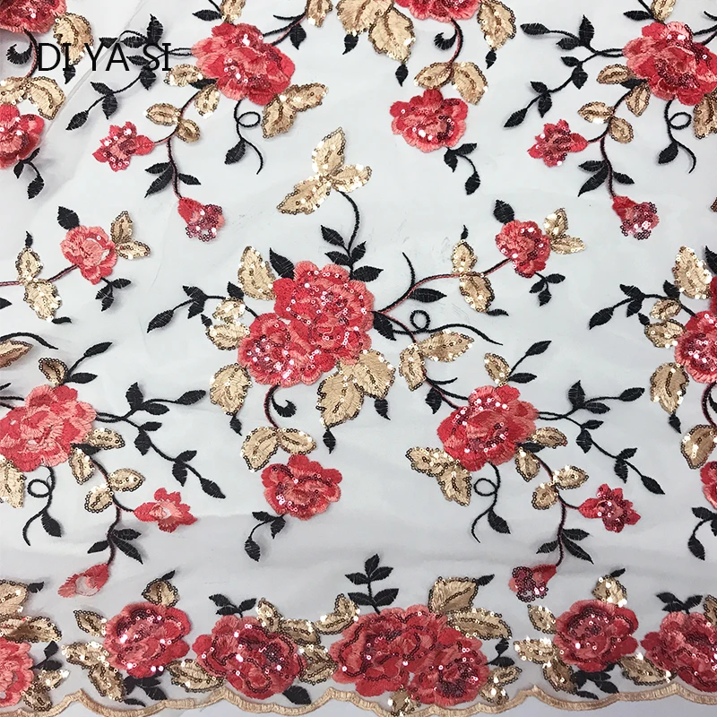

2018 Latest Net Lace Sequins Fabric For Wedding Sewing Accessories High Quality African French Lace Fabric