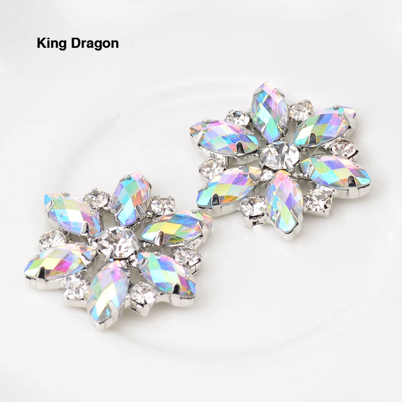 

New Arrival Starburst Rhinestone Embellishment Used On Invitation Or Shoe Decoration Flat Back 25MM 10PCS/Lot Nickle Color KD552