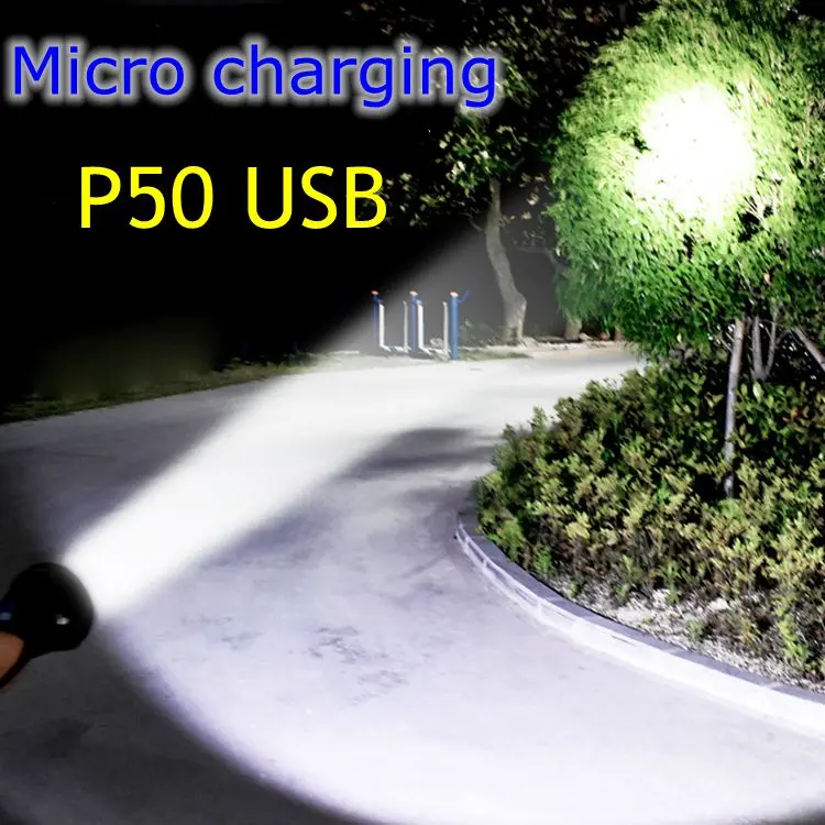 

Superbright highpower p50 mirco usb LED Rechargeable Handheld Flashlight Searchlight 18650 tactical light lamp
