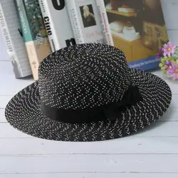 GEMVIE бумажная соломенная ручная работа тканая летняя шляпа шляпы для женщин новая соломенная лента для шляпы бант леди плоский Топ широкий