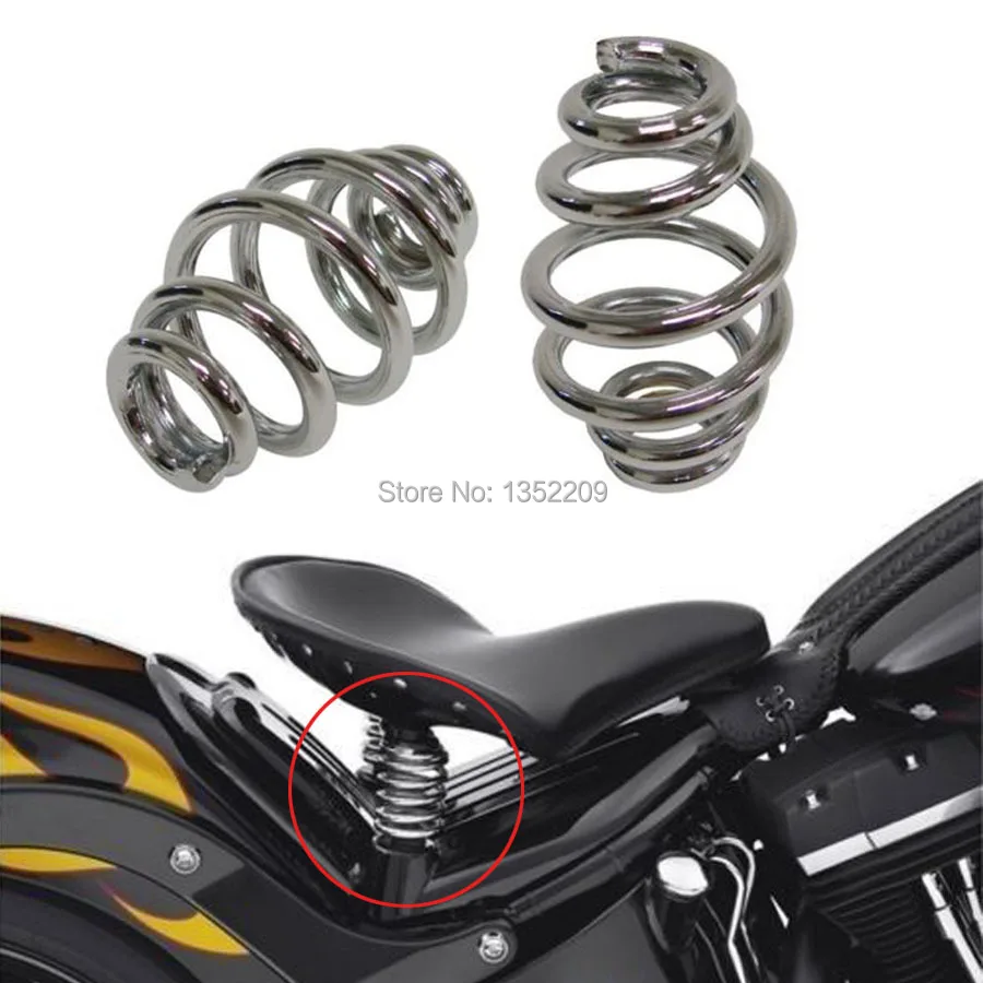 1pair 3" Inch Chrome Motorcycle Cushion Springs Solo Seat Springs Set