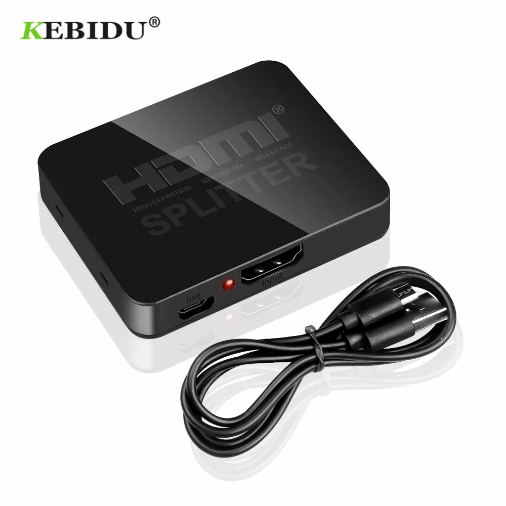 KEBIDU Full HD 1080p HDCP 4K HDMI разделитель Переключатель 1X2 разделение 1 вход 2 выхода
