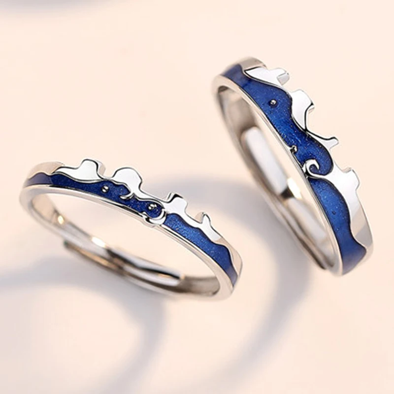 Qevila Fashion S925 Sterling Silver Original Allure Love Couple Rings For Lovers Texture Elegant Sexy Ring For Women Men Jewelry (9)