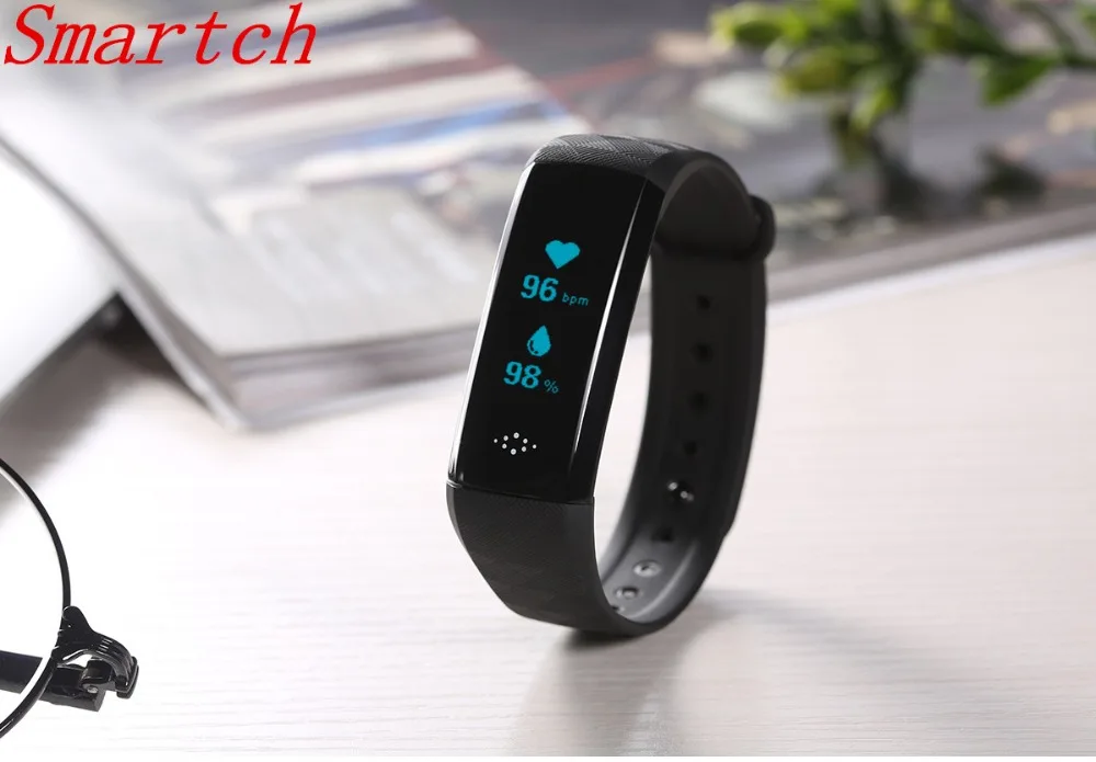 Smartch M2S Plus Smart band Bracelet Bluetooth Heart Rate Tracker Blood Pressure Oxygen Message Reminder Passomete