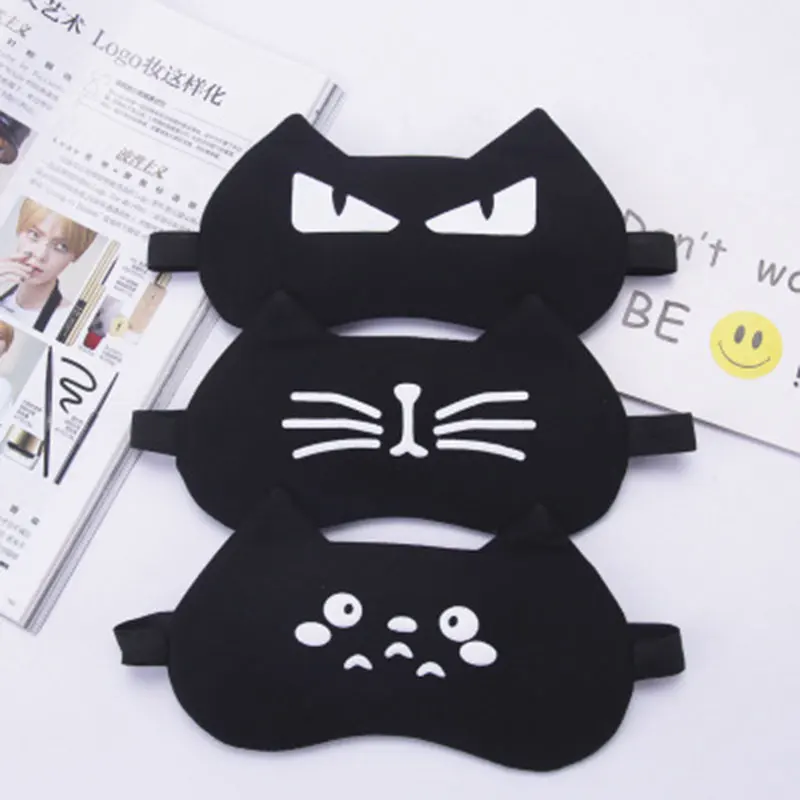

ATOMUS Black Cat Adult Eyepatch Cotton Cute Bed Eye Cover Travel Shading Eye Mask Cover Sleeping Mask Without Ice Bag