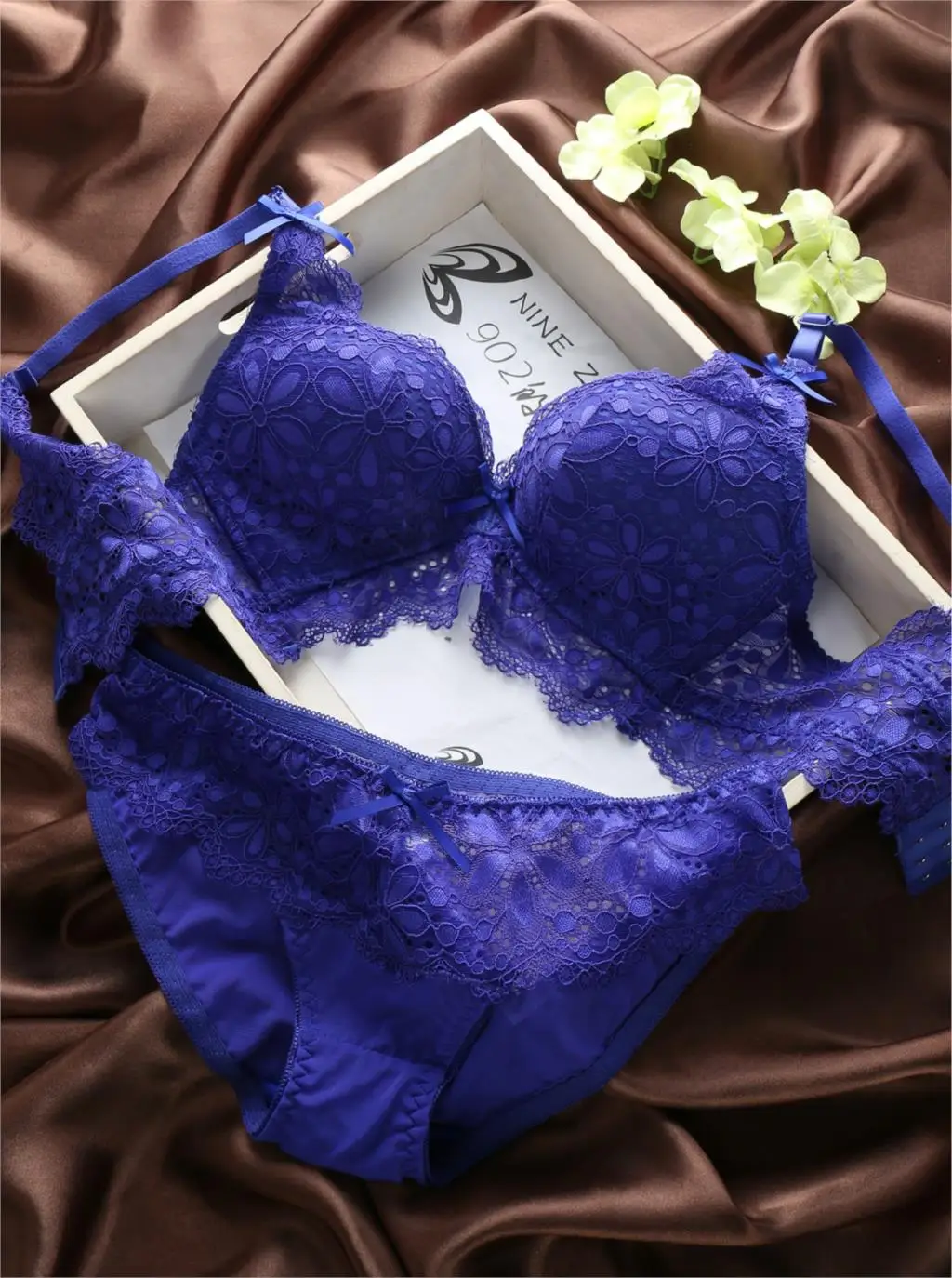 Sexy Lace Bra Adjustable Floral Lace Soft Rims Bra Set Push up Lingerie Women Underwear Sets