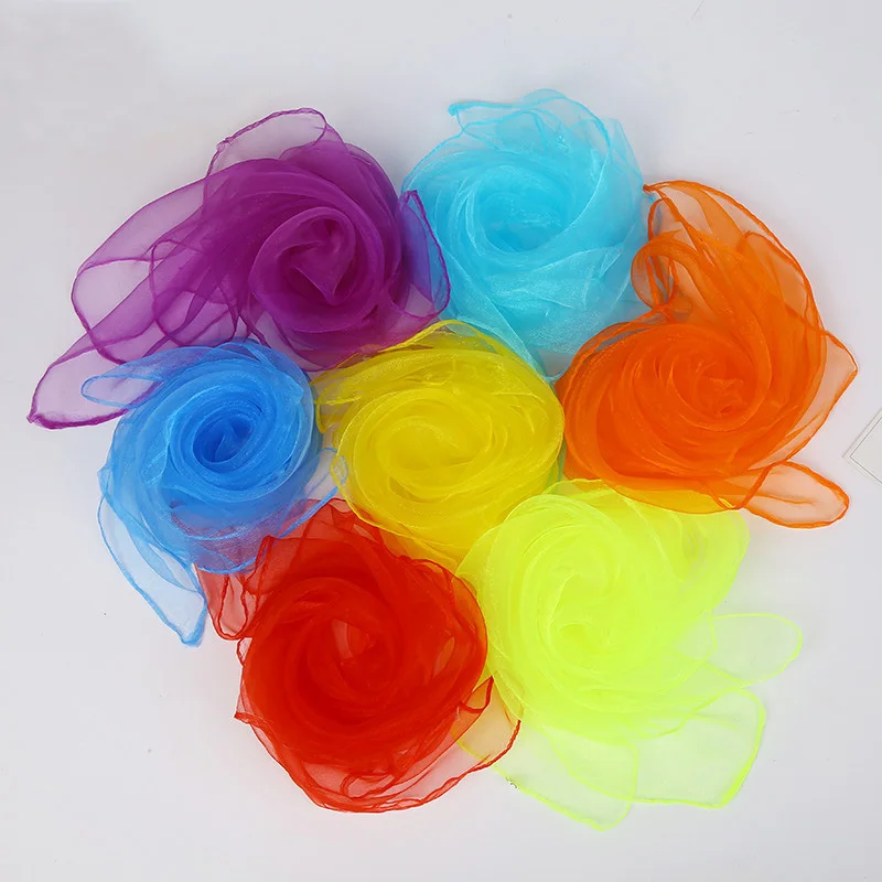 

LNRRABC 60cm*60cm children chiffon square scarves dance performance show scarf candy color women scarf shawl hijab wholesale