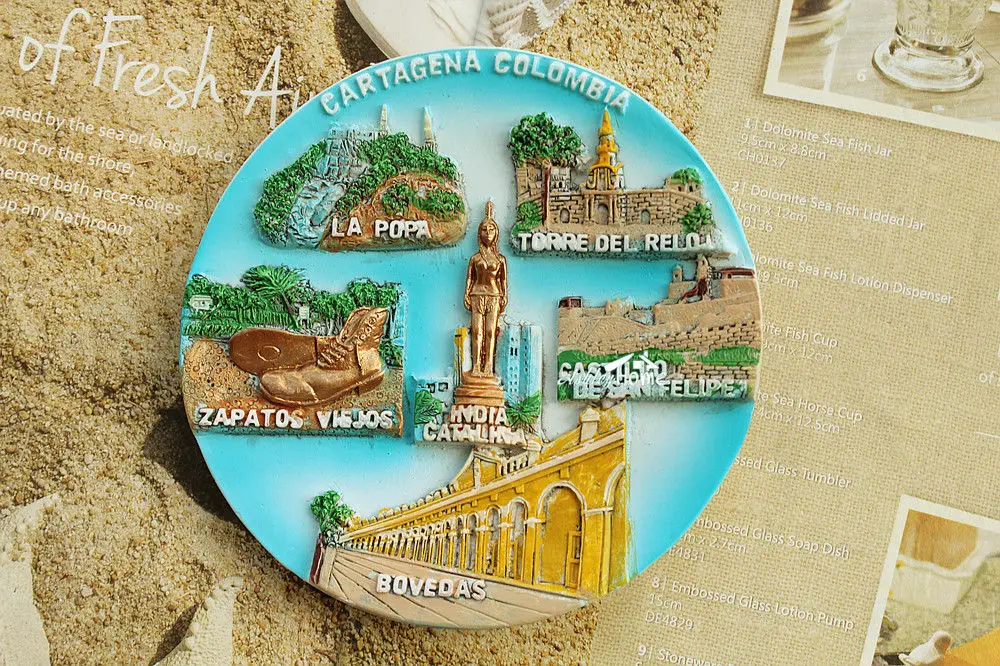 Big Size, Colombia Cartagena Tourist Travel Souvenir 3d Resin Fridge