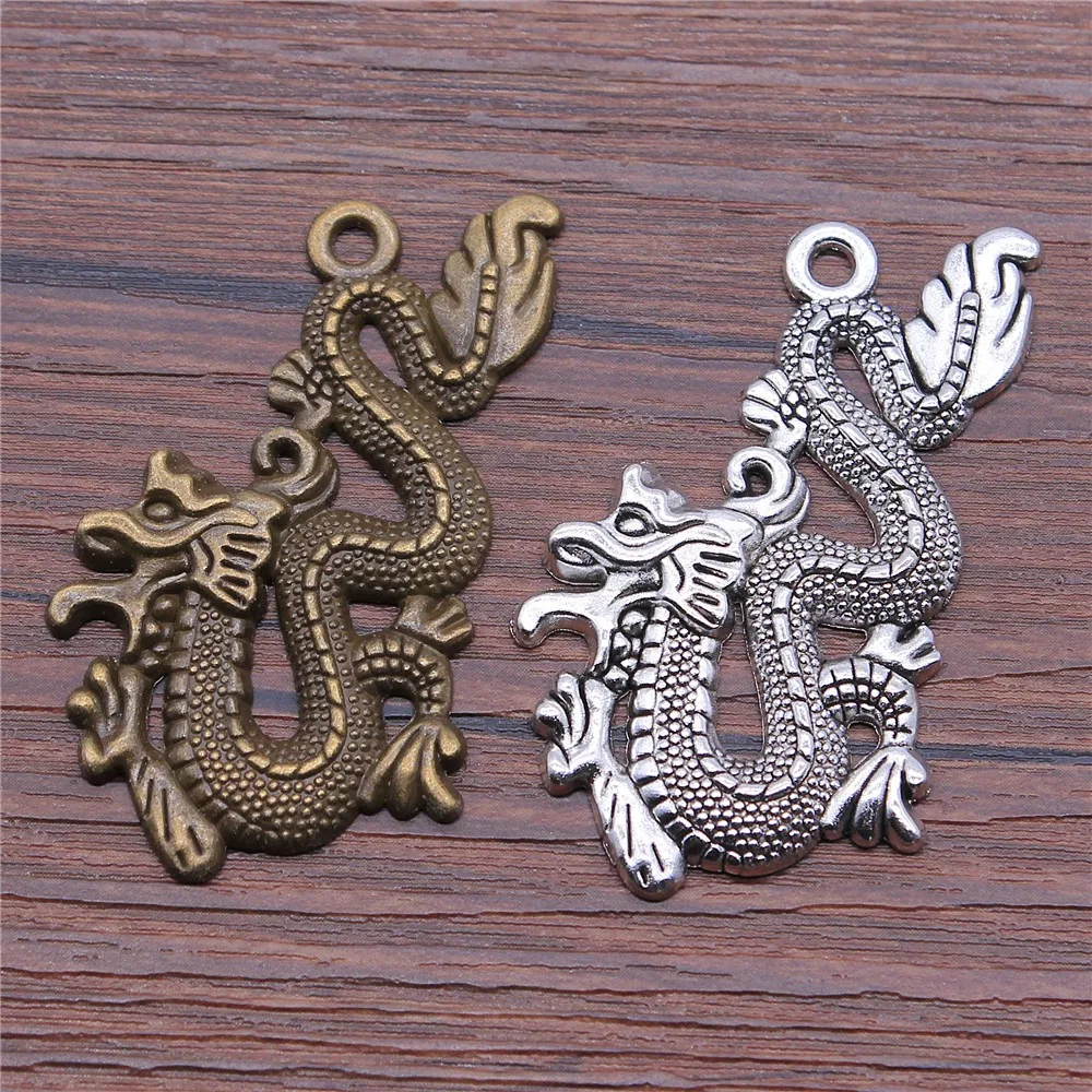 

WYSIWYG 3pcs 54x33mm Chinese Dragon Pendant Chinese Dragon Pendants For Jewelry Making Chinese Dragon Charm