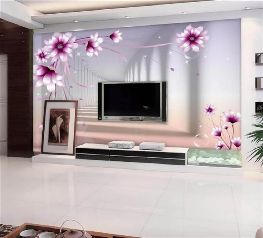 На заказ любой размер 3d Wallpape 3D Романтическая Цветочная лоза пространство