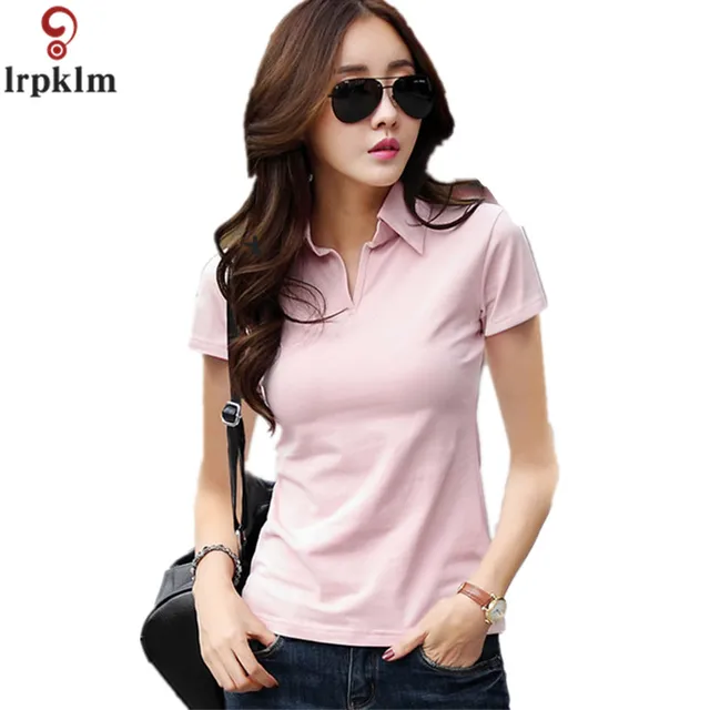 2017 S-XXL Black Women Polo Summer Polo Shirt Short Sleeve Female Polos Cotton Fashion Tops Famous Brand Polo Shirts Style YY418