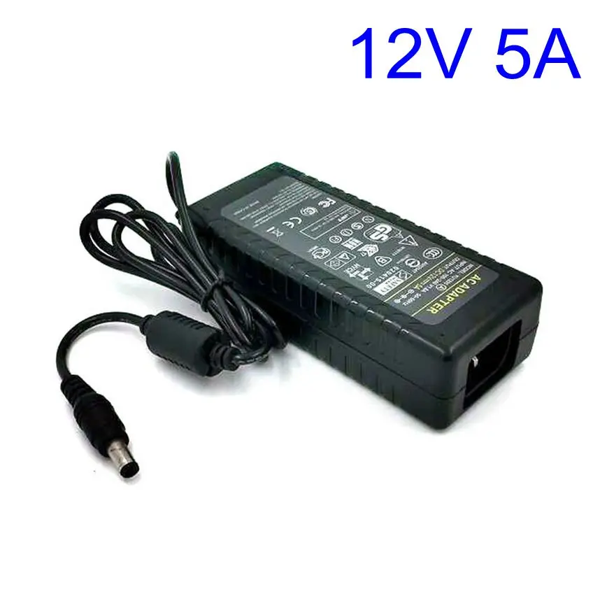 Cargador adaptador 5A 60W AC DC 5,5x2,1 o 12V interruptor de fuente de para tiras de luz LED, Monitor LCD|ac adapter charger|60w chargermonitor charger - AliExpress