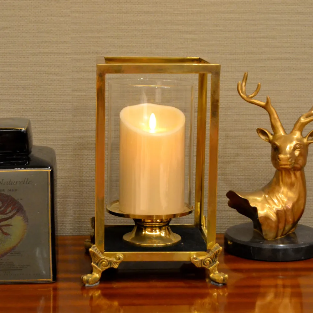 Battery Powered Flameless LED Candle 5 Inch Dancing Wick Pillar Candle