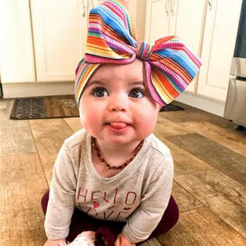 

7 Styles Colors Baby Newborn Girl Headwear Fashion Cute Oversized Big Tie Bow Floral Head Wrap Turban Headband Accessories 0-24M