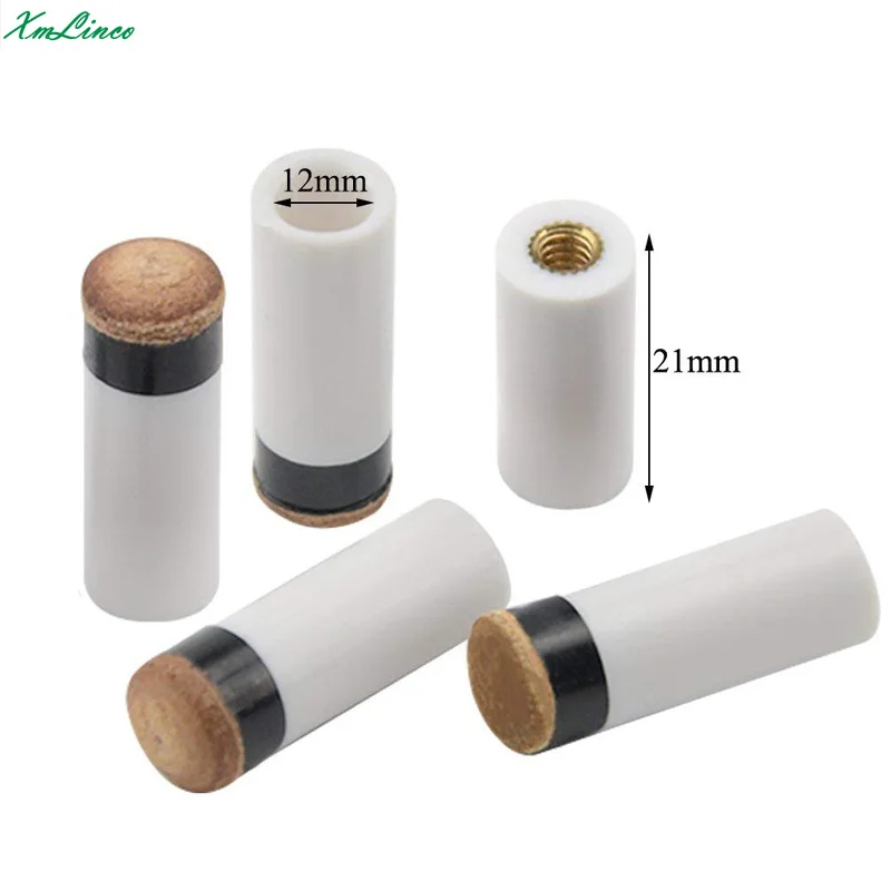 

5pcs/lot 12mm copper stainless screw on billiard pool cue tips with ferrule