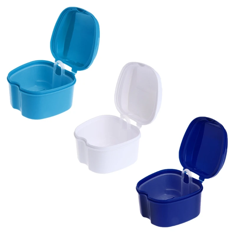 

Denture Bath Case False Teeth Storage Box Hanging Net Container Rinsing Basket