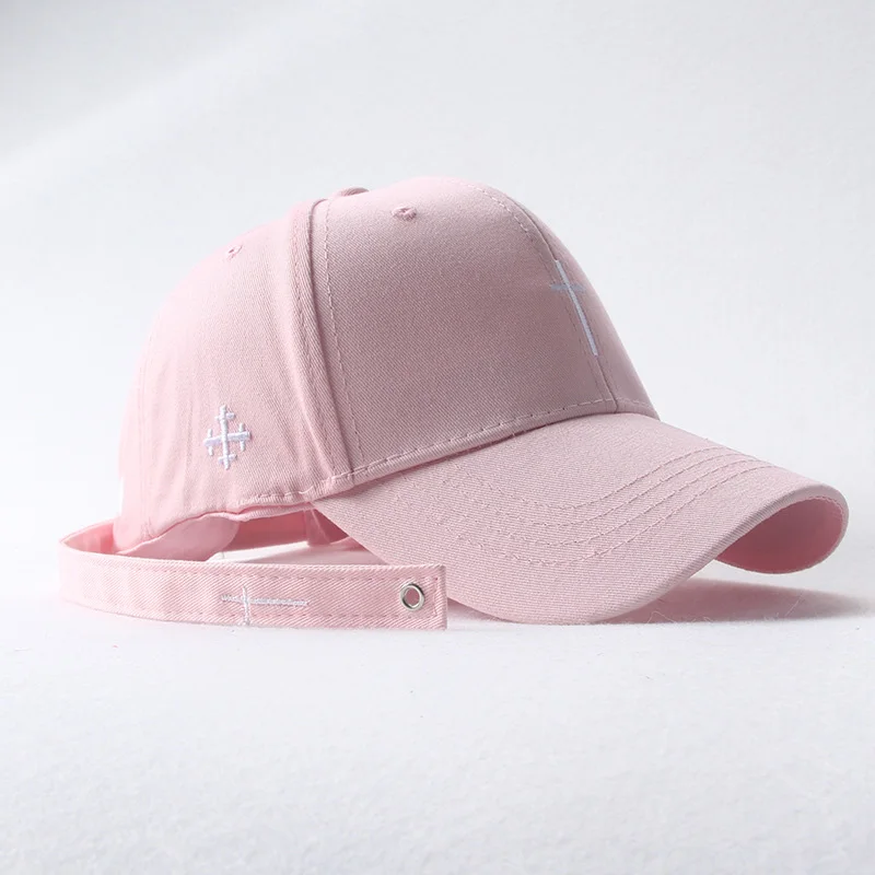 Women Men Cross Belt Embroidery Baseball Cap Solid Letter Hat Fashion Unisex Adjustable Personality Hip Hop Snapback Caps CP0319 (7)