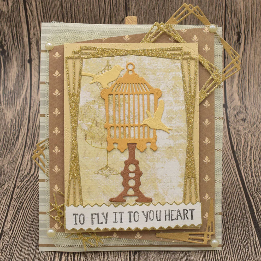 

Birds Metal Cutting Dies Square Embossing Frame Dies For Scrapbooking Card Album Gift Decoration