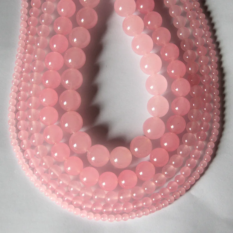 

1 Strand/lot 4/6/8/10/12mm Pink Natural Stone Crystal Beads Loose Spacer Beads for Bracelets Necklace DIY Jewelry Making