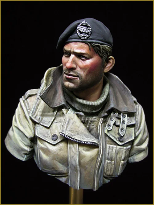 Ассамблея Неокрашенный Scale 1/10 Британский танкиста офицер солдат бюст исторические игрушка Смола модель миниатюрный комплект