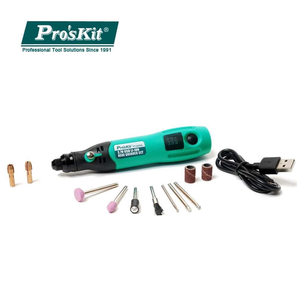 PT 5205U Pro'skit мини USB зарядка электрическая шлифовальная машина набор сверл гравер