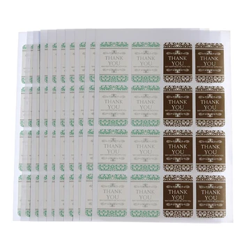 

64pcs / 4 Sheets Rectangular Label Thanks Thank You Seal Sticker Baking Packaging Cookie Bag Gift Box Decorative Seal Sticker