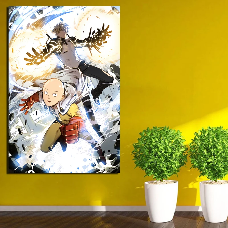 

Japanese Anime Cartoon One Punch Man Art Canvas Painting Print Living Room Home Decoration Modern Wall Art Oil Painting Posters