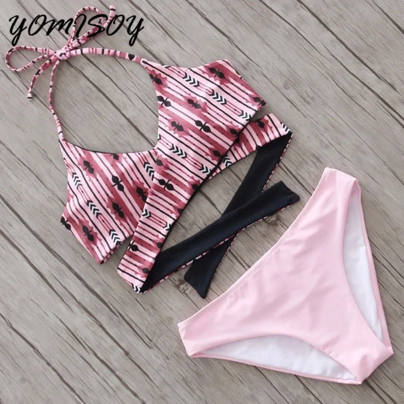 2018 Women Digital Print Swimsuit Push Up Bikini Set Beach Wear Sexy 2 