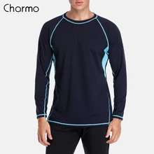 Charmo, Мужская Рашгард, сухая посадка, короткие рубашки, мужская рубашка для дайвинга, УФ-защита, Рашгард, топ, UPF 50+, костюмы для серфинга, пляжная одежда Charmo, Мужская Рашгард, сухая посадка, короткие рубашки, мужская рубашка для дайвинга, УФ-защита, Рашгард, топ, UPF 50+, костюмы для серфинга, пляжная одежда