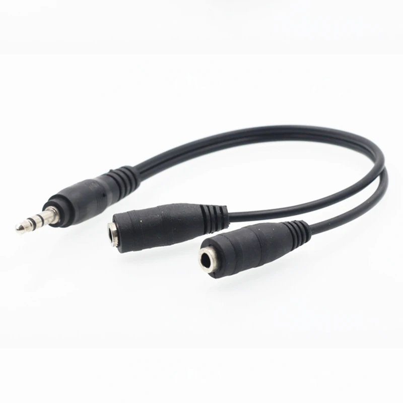 Rankman 10pcs 3.5 Jack Male to 2 Female 3.5mm Audio Extension AUX Cable Y Splitter Line for Speaker Phone Car Earphone MP3