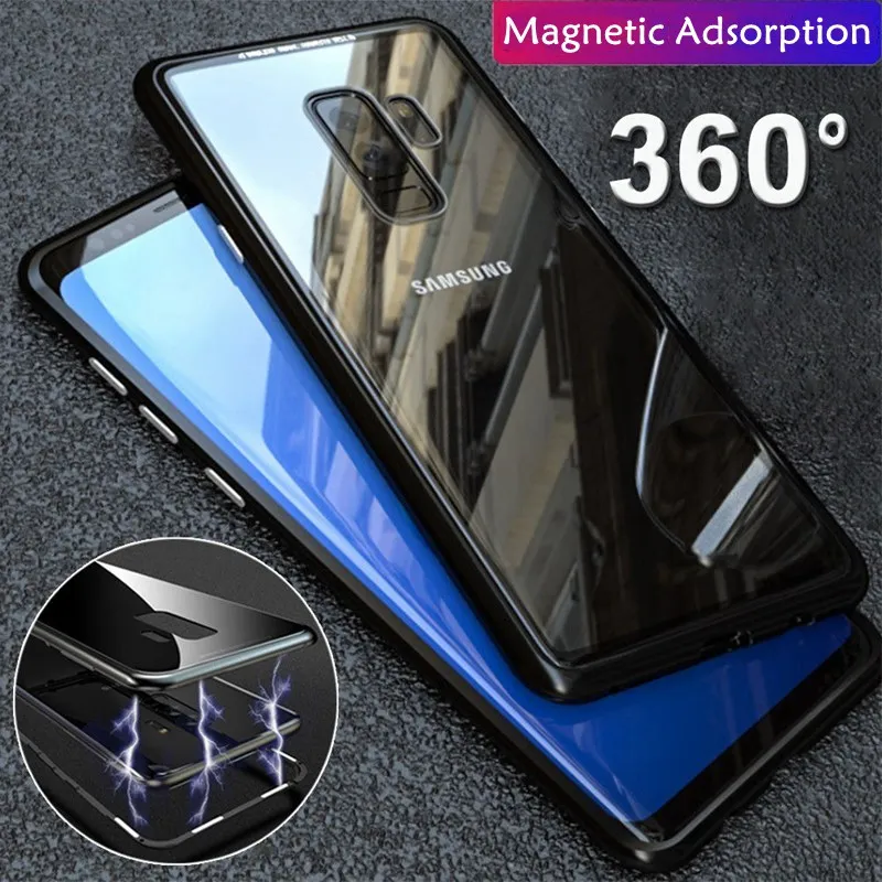 

For Samsung S8 S9 Plus Case Magnetic Adsorption Flip 360 Protective note9 Cover Coque for Samsung Galaxy Note 9 8 S9Plus Cases