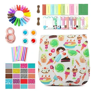 

7 in 1 Accessories Set Cupcake / Dessert case Photo Frame Camera Stickers Wall Frame Clip with Rope for Fujifilm Instax Mini 8 9
