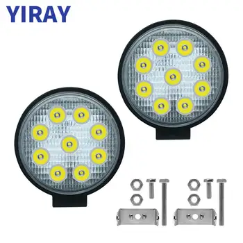 

YIRAY off road 27W led bar Work Light Bar For 24v 12v Car Accessories Spotlight For 4X4 SUV Jeep Truck Boat Bus Car Lamp weketor