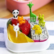 Animal Fruits Fork Plastic Animal Farm Mini Cartoon Fruit Fork Sign Fruit Toothpick Bento Lunch For