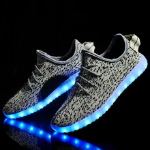 2016 Fashion LED Lighted Shoes for Adults Men Women Luminous Shoes Tenis LED Glow Shoe Unisex USB Rechargeable Light LED Shoes