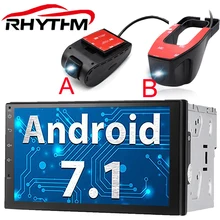 Rhythm 2 din Android 7.1 Car radio for Bluetooth stereo gps autoradio remote control dvd player 2usb android DVR dash cam camera