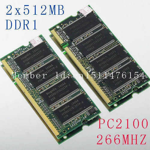Память ноутбука Новая 1 Гб 2X512 Мб PC2100 DDR266 200PIN SODIMM 266 МГц память SO-DIMM ОЗУ для