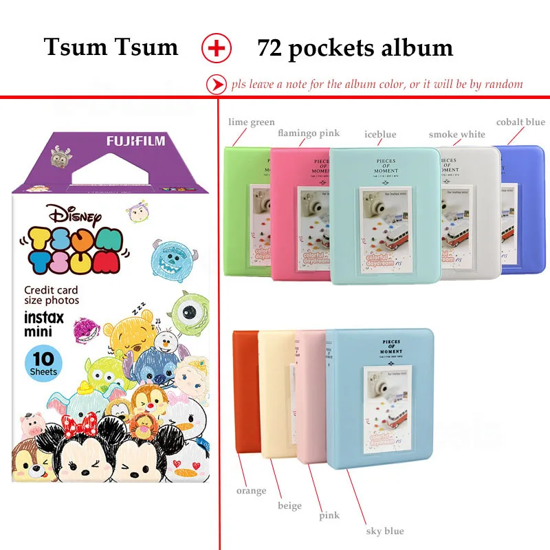 Fujifilm Instax Мини пленка Tsumtsum 10 листов fr Mini 9 8 + 7 s 70 90 25 мгновенный Polariod камера принтер