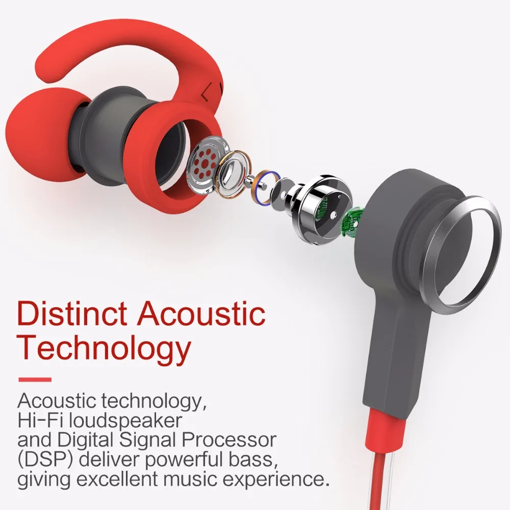 ROCK Mulu светодиодный Bluetooth наушники 3 5 мм спортивные MP3 плеер в ухо Спортивные 4 0