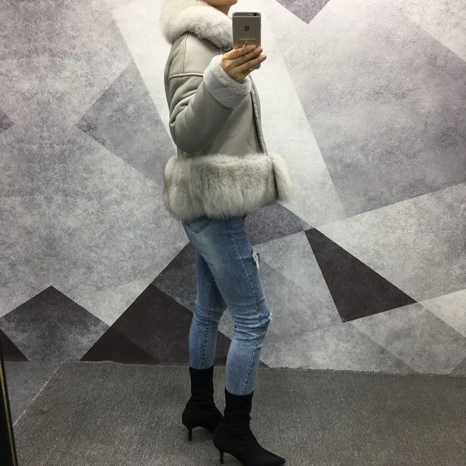 women genuine leather jacket with fur (4)